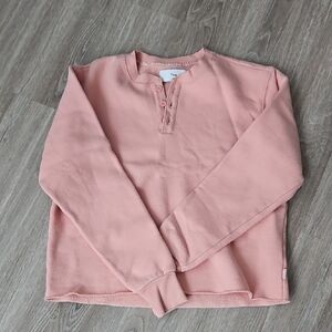 Pink Long Sleeve Henley Shirt